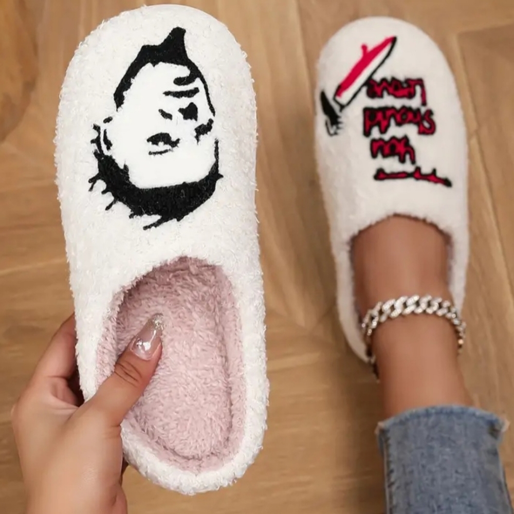 Michael Myers embroidered slippers